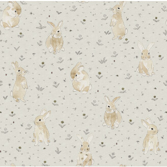 Bunny Field beige puputapetti Rebel Wallsilta R18081 kuva