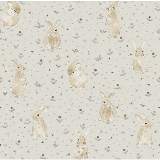 Bunny Field beige puputapetti Rebel Wallsilta R18081 kuva