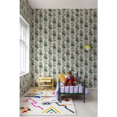 Valkoinen vihrea apinatapetti Monkey Island Rebel Wallsilta R18101 kuva