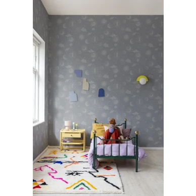 Lastentapetti sininen tapetti planeettakuviolla Rebel Wallsilta Planetarium R18023 image