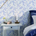 Duron makuuhuoneen tapetti Bella sinisella kukkakuviolla 366 04