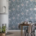 Sininen kukkatapetti ruokailuhuoneeseen Durolta Vildros 683 03