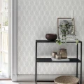 Duron valkoinen tapetti Lilly graafisella kuviolla 681 01