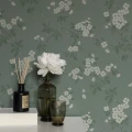 Vihrea kukkatapetti Karin Durolta 679 02
