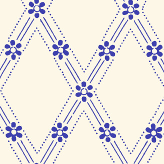 Kjellbergska Garden sinivalkoinen ruudullinen tapetti Durolta 088 01 image