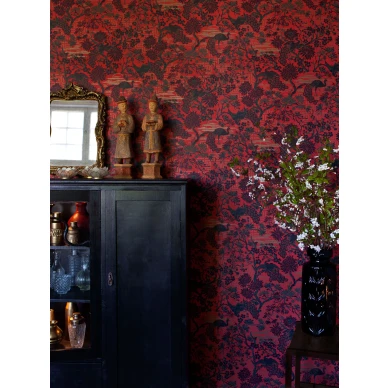 Duron punainen eksoottinen lintutapetti Brunnsgatan 095 04 kuva