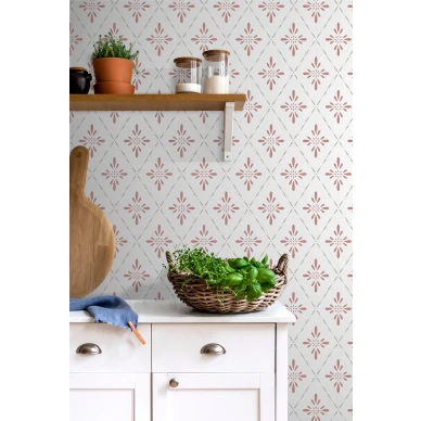 Punainen keittiotapetti Durolta Ljungbacka 392 03 kuva