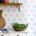 Sininen keittiotapetti Durolta Ljungbacka 392 04
