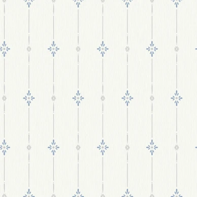 Britta sinivalkoinen raidallinen tapetti Durolta 396 02 kuva