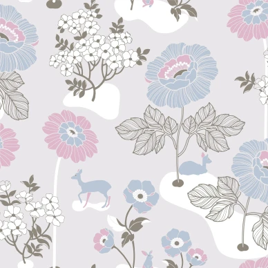 Blomsterang harmaa kukkatapetti Durolta 398 02 image