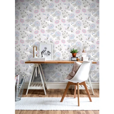 Tyohuoneen kukkatapetti Durolta Blomsterang 398 02 image