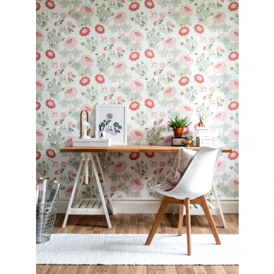 Tyohuoneen varikas kukkatapetti Durolta Blomsterang 398 03 image