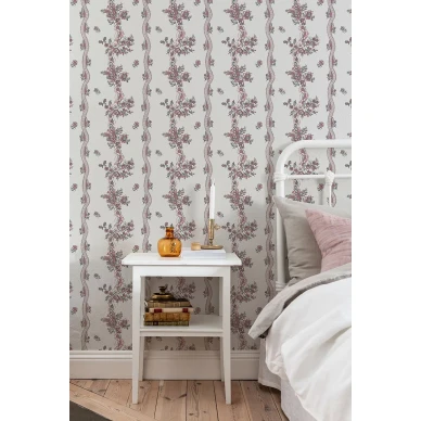 Raidallinen vanhanaikainen kukkatapetti Durolta Renshammar 689 01 kuva