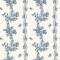 Renshammar sininen raidallinen kukkatapetti Durolta 689 02