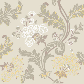 Lydias Gard beige lehtitapetti Durolta 696 01 image