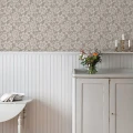 Beige vanhanaikainen kukkatapetti Durolta Hogstatorpet 695 02