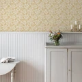 Keltainen kukkatapetti Durolta Hogstatorpet 695 01