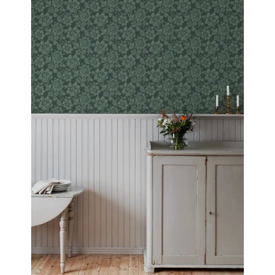 Vanhanaikainen vihrea tapetti Durolta 695 05 Hogstatorpet image