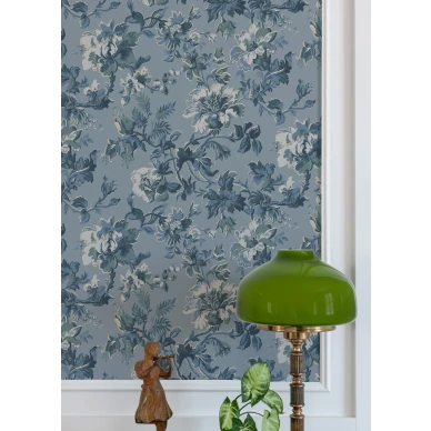Duron sininen kukkatapetti 694 02 Britas hus image