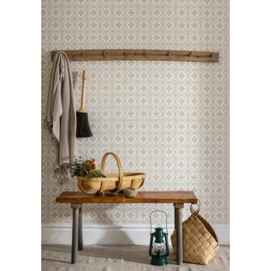 Beige ruudullinen tapetti Borsjo Durolta 691 01 image