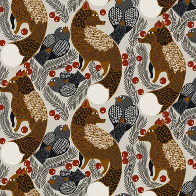 Marimekko Ketunmarja ruskea kettutapetti 25175 image