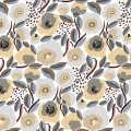 Marimekko Rosarium beige harmaa kukkatapetti 25156