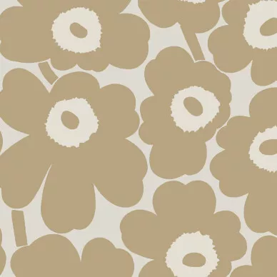 Marimekko Unikko Hiekka 25100 - Beigen värinen kukkatapetti kuva