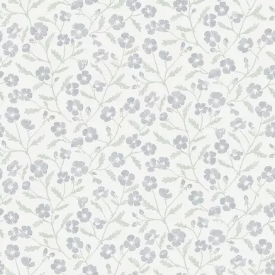 Mira sinivalkoinen kukkatapetti Borastapeterilta 3966 image