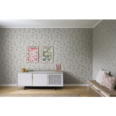 Sandbergin Iris on valkoinen tapetti vaaleanpunaisilla kukilla kuva