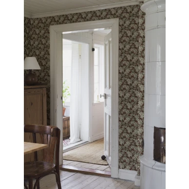 Eteisen tapetti Aratorp punaisilla kukilla Borastapeterilta 4161 image