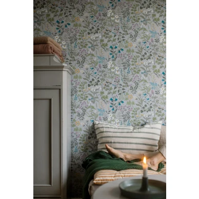 Olohuoneen tapetti Flora harmaalla kukkakuviolla Borasilta 4182 image