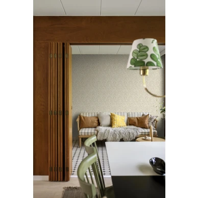 Olohuoneen retrotapetti beigella kukkakuviolla Borastapetilta Kryddhyllan 4185 kuva