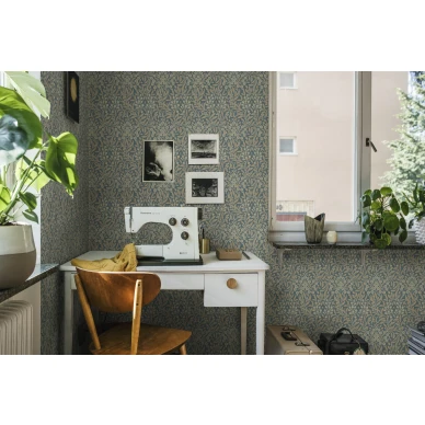 Sininen tapetti tyohuoneeseen Kryddhyllan 4187 Borastapeterilta kuva