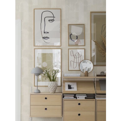 Olohuoneen moderni graafinen tapetti Sjohagen 4191 Borastapetilta kuva