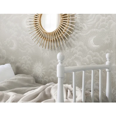 Vaalea tapetti lastenhuoneeseen Happy Cloud 1571 Littlephantilta kuva