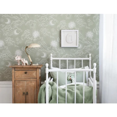 Vihrea lastentapetti Happy Cloud Littlephant 1573 kuva