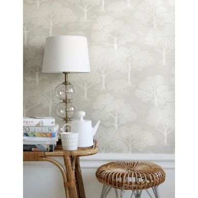 Beige puutapetti Woodland Notes 1567 Littlephantilta image