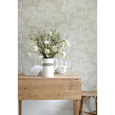 Olohuoneen tapetti vihrealla puukuviolla Woodland Notes Littlephant 1568 image