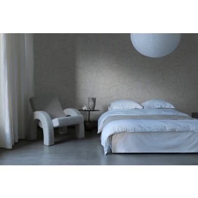 Beige makuuhuoneen tapetti Flow 9461w Borastapeterilta kuva