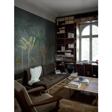 Olohuoneen tapetti sinisilla palmuilla Vintage Palms Borastapeterilta 9455w image