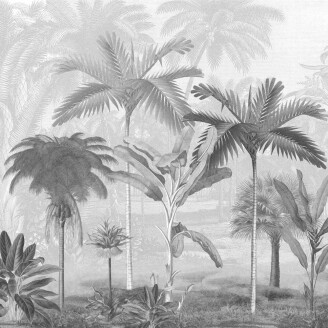 Vintage Palms harmaa palmutapetti Borastapeterilta 9452w kuva