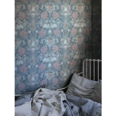 Lastenhuoneen elaintapetti Swanlake 9449w Borastapeterilta kuva