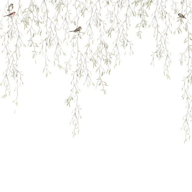 Spring Birds vaalea lintutapetti Borastapeterilta 9447w image
