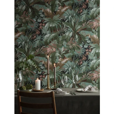 Keittion vihrea tapetti Palm Leaf Borastapeterilta 9439w kuva