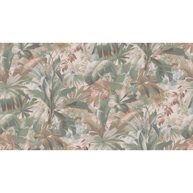 Palm Leaf beige roosa palmutapetti Borastapeterilta 9442w koko kuvio kuva