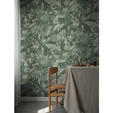Vihrea tapetti keittioon Palm Leaf 9440w Borastapeterilta kuva