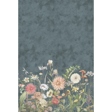 Dahlia tumma kukkatapetti Borastapeterilta 9417w koko korkeus image