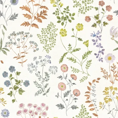 Botanica valkoinen kukkatapetti Borastapeterilta 9407w image