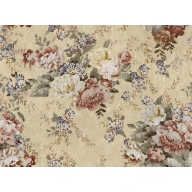 Blossom ll keltainen kukkatapetti Borastapetilta 9401w koko kuvio kuva