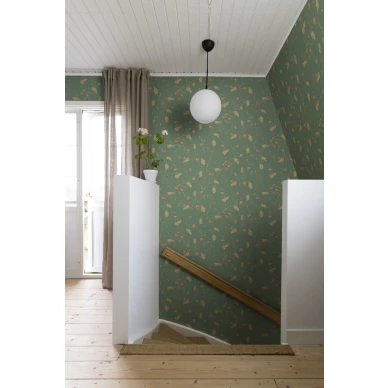 Vanhanaikainen vihrea tapetti Elmire Sandbergilta S10149 image